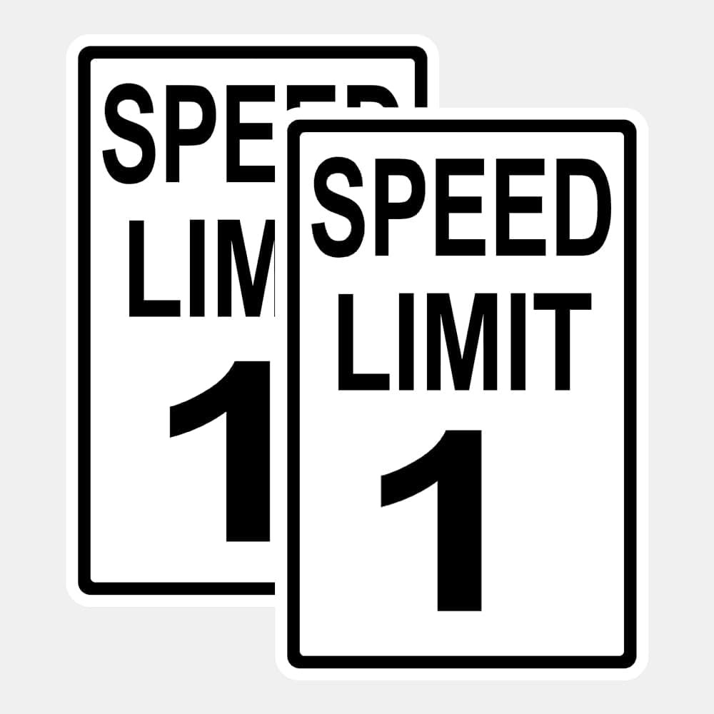 Speed Limit 1 Mph Sign Slow Down Traffic Sign Party Supply Party Decor (2 Pack) | Amazon (US)