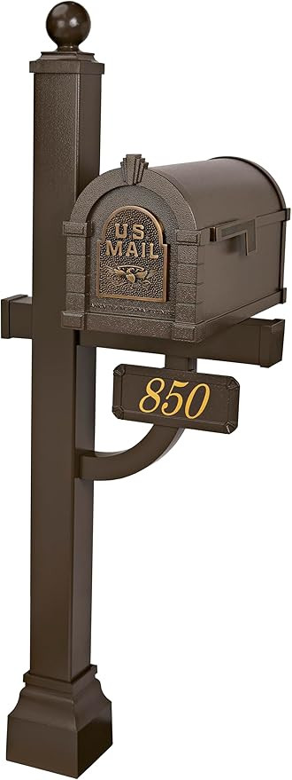 Gaines - Keystone Deluxe Post and Mailbox Package with Personalized Address Plaque and Decorative... | Amazon (US)