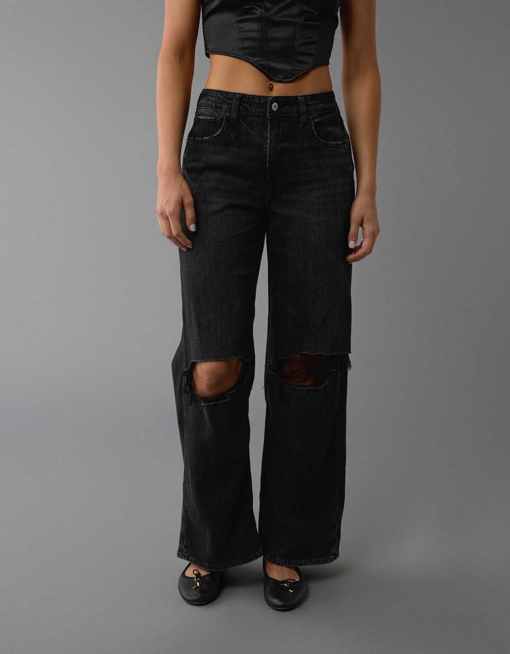 AE Dreamy Drape Stretch Super High-Waisted Baggy Wide-Leg Jean | American Eagle Outfitters KR - Not_Live