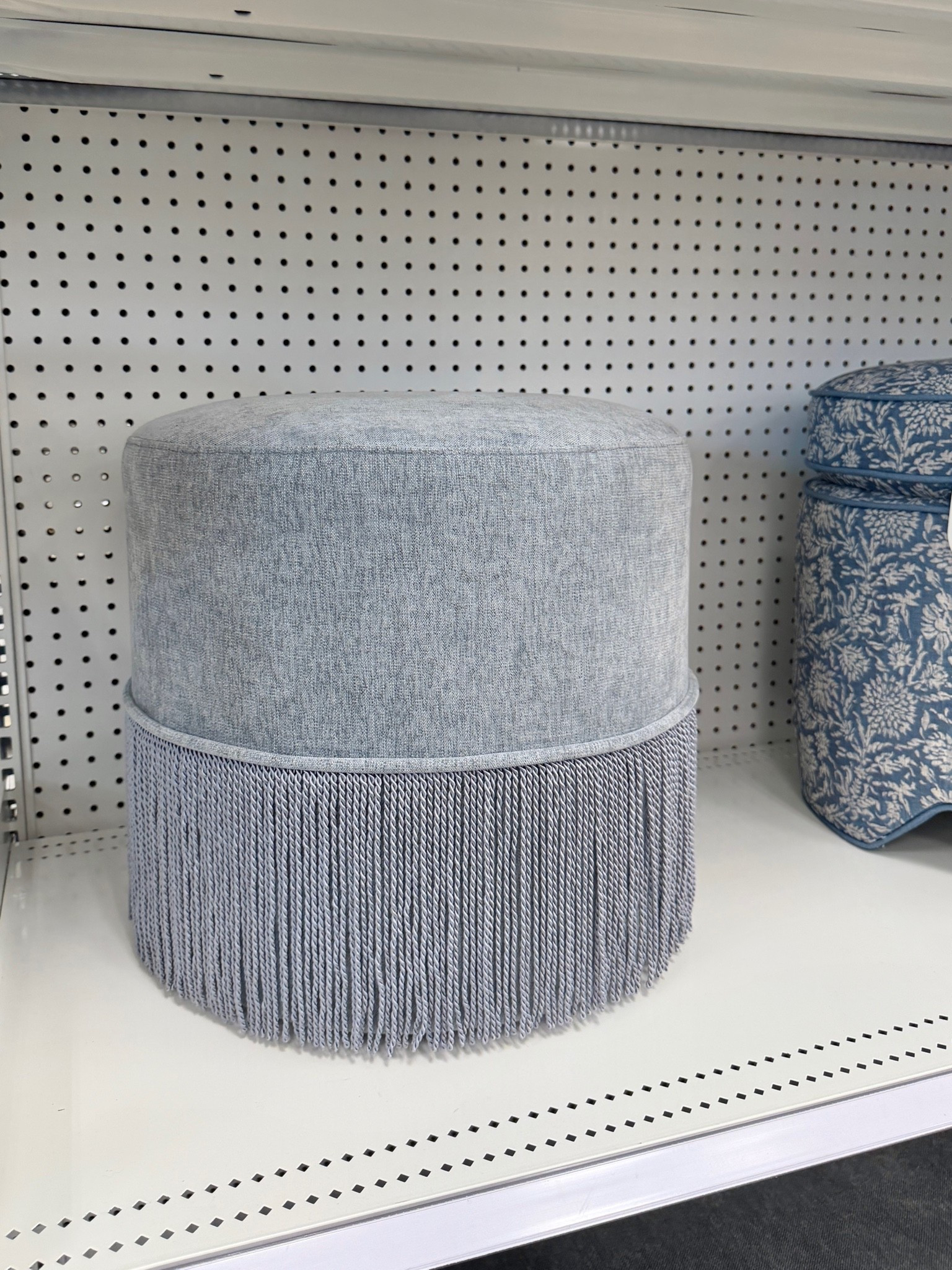 Target fringe ottoman under $100 💙 blue ottoman bullion fringe home decor threshold studio McGee