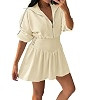 Fisoew Womens 2 Piece Outfits Skirts Sets Quarter Zip Cropped Sweatshirts Casual Mini Skorts Work... | Amazon (US)