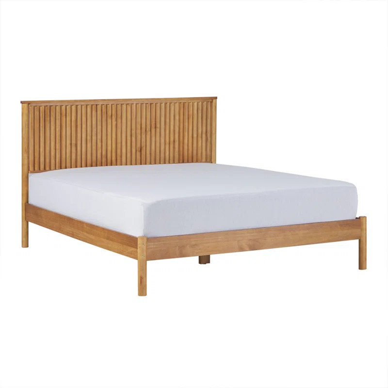 Asho Solid Wood Platform Bed with Reeded Headboard | Wayfair North America