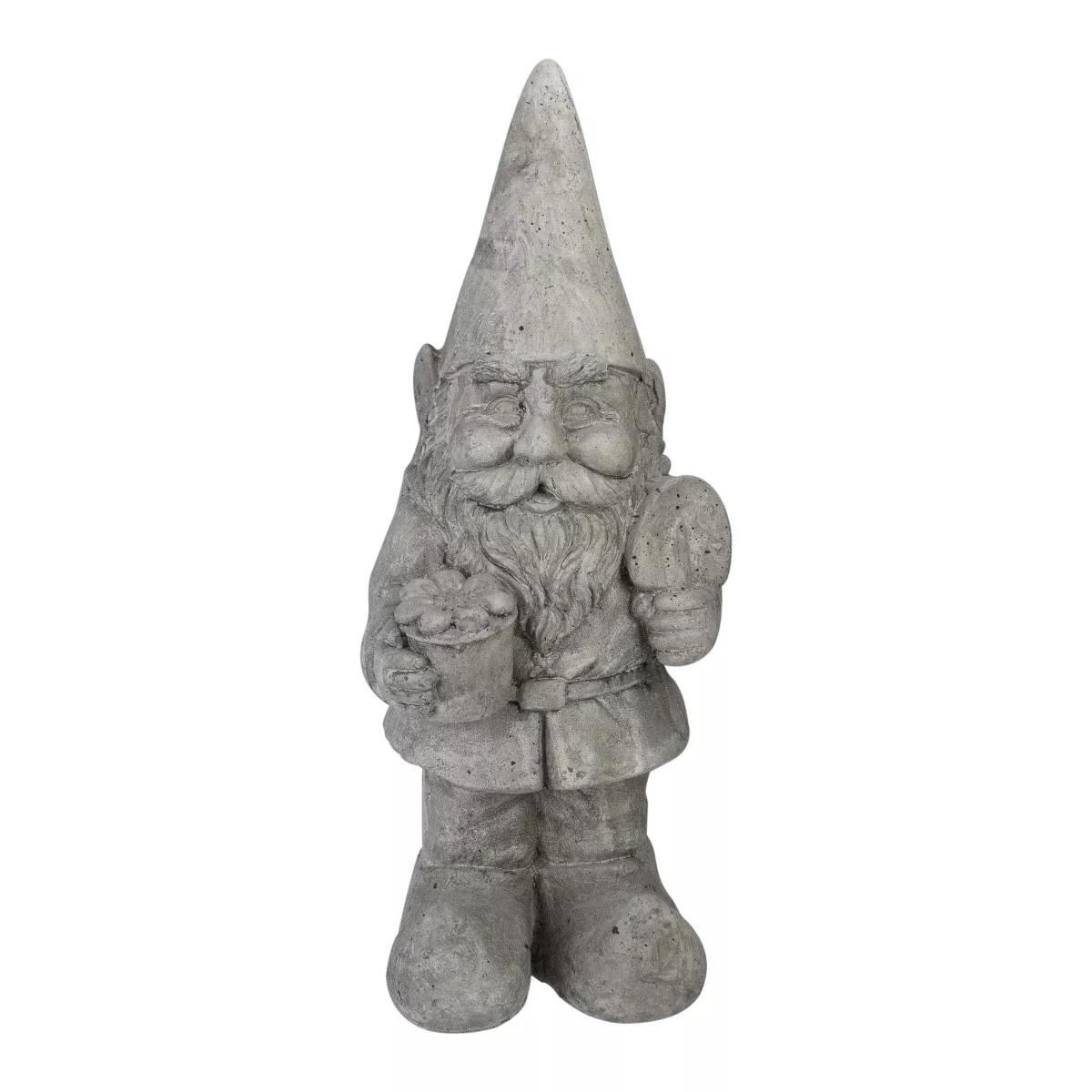 Northlight 18.5-Inch Gray Gardener Gnome with Shovel and Flower Outside Statue | Target
