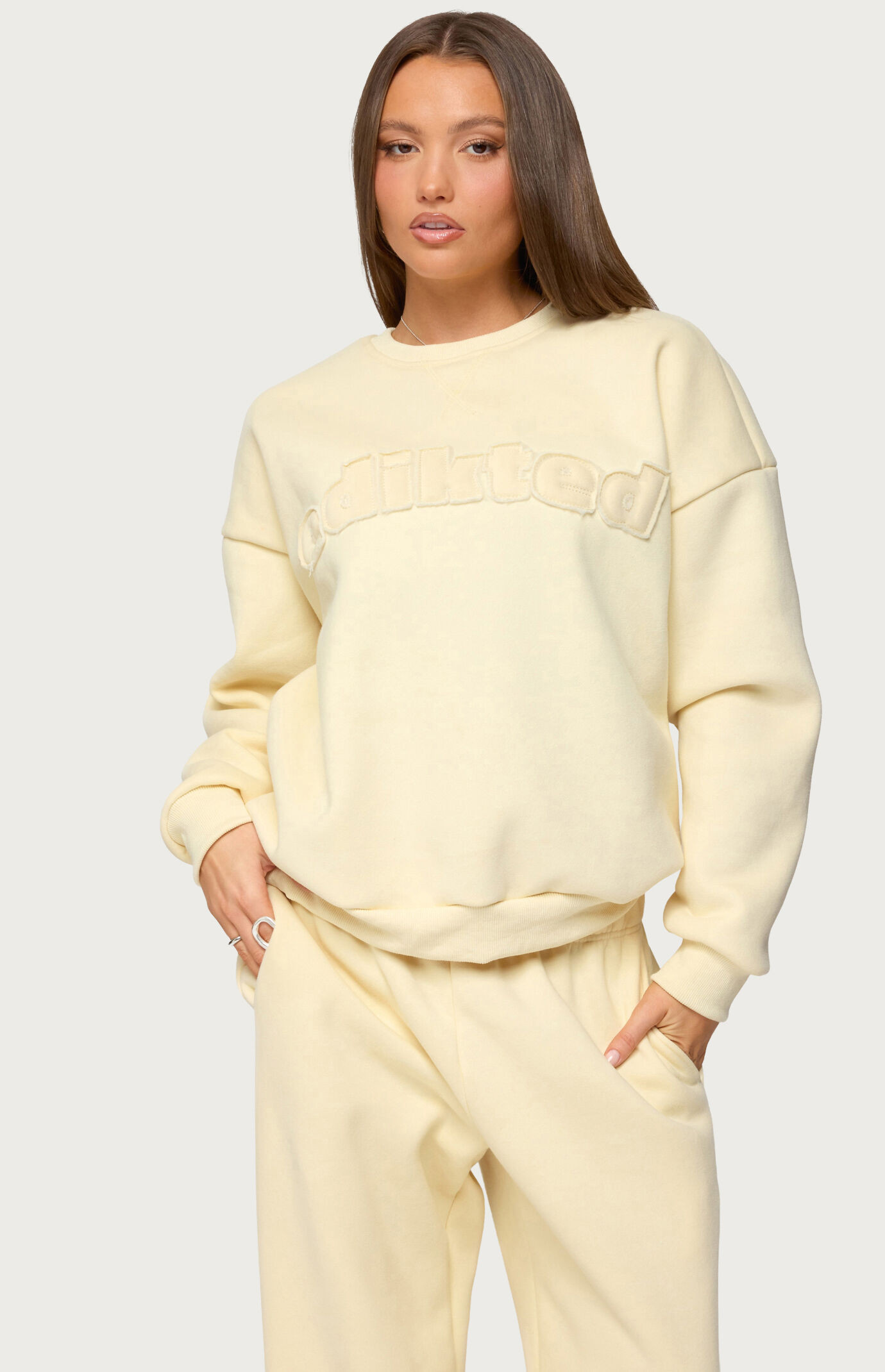 Women's Jaylie Edikted Sweatshirt in Yellow - Size XS | PacSun