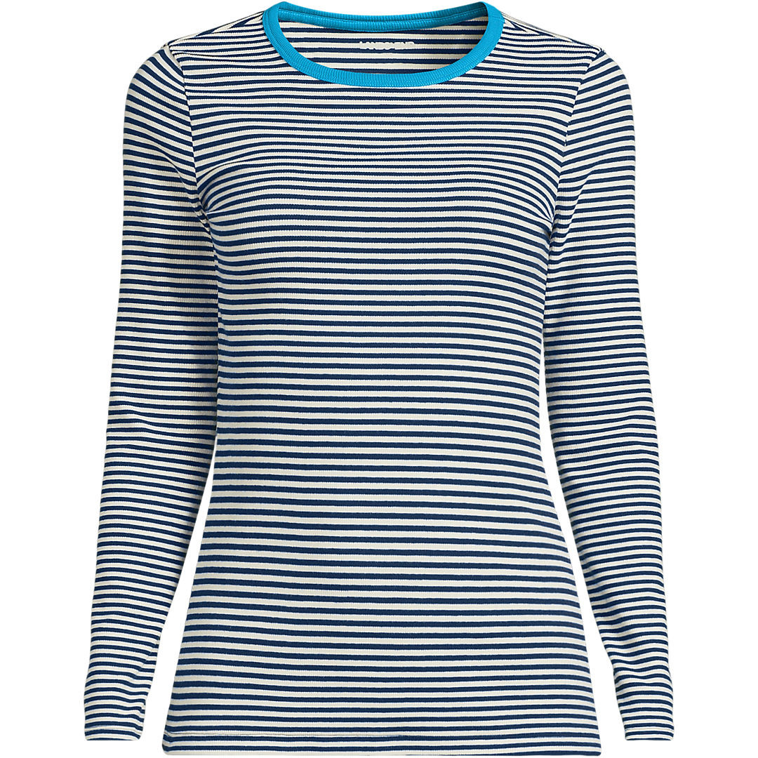 Women's Long Sleeve Micro Rib T-Shirt | Lands' End (US)