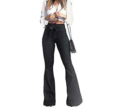 Pantete Womens High Waisted Bell Bottom Jeans Denim High Rise Flare Jean Pants with Wide Leg and ... | Amazon (US)