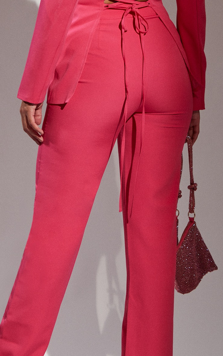 Bubblegum Pink Wide Leg High Waist Pants | PrettyLittleThing US