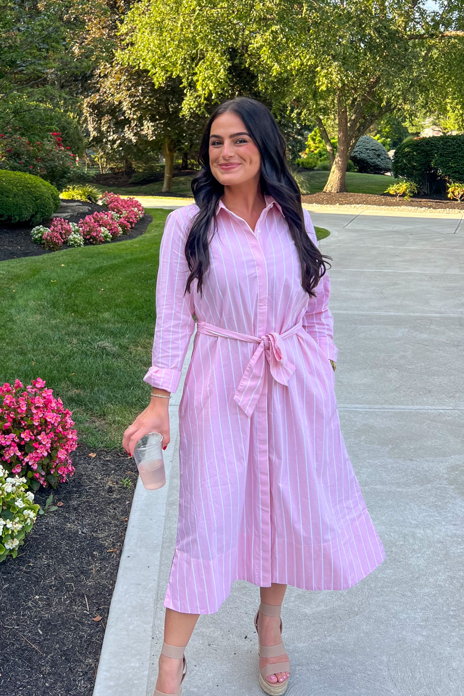 Pink and white striped dress 

#LTKStyleTip #LTKSeasonal #LTKWedding