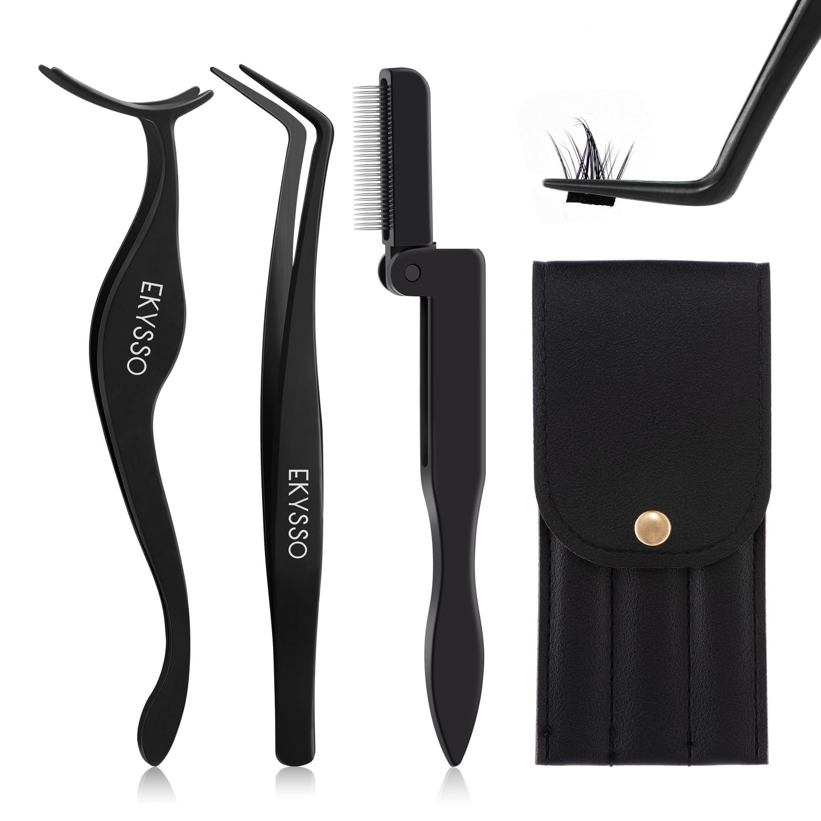 Lash Applicator Tools Set, 3-IN-1 Lash Cluster Tweezers for DIY Individual Eyelash Clusters Tools... | Amazon (US)