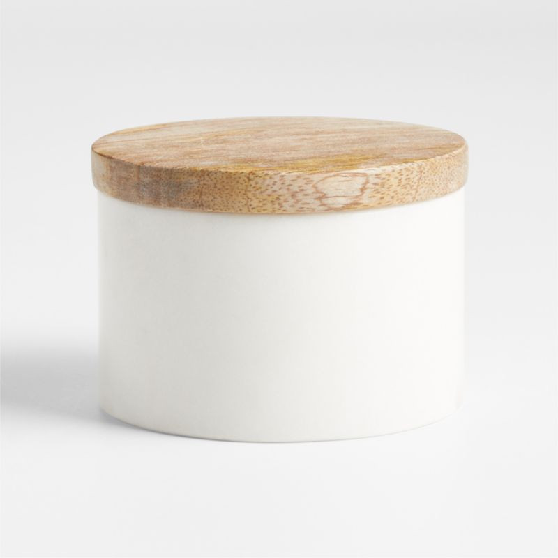 Wood and Marble Salt Cellar + Reviews | Crate & Barrel | Crate & Barrel