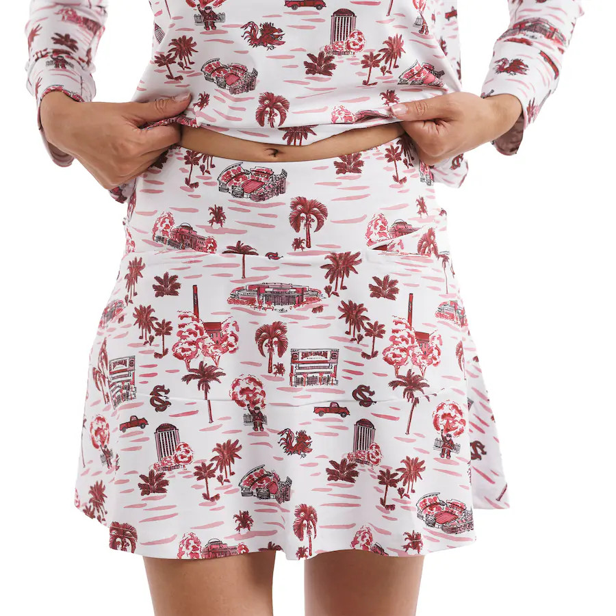 South Carolina Gamecocks Smith & Quinn Women's Tailgate Collection Molly Skort - White/Garnet | Fanatics
