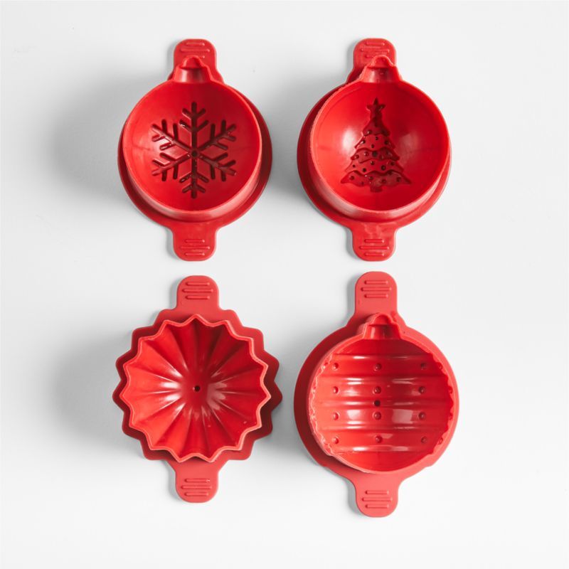 Ornament Holiday Ice Molds, Set of 4 | Crate and Barrel | Crate & Barrel