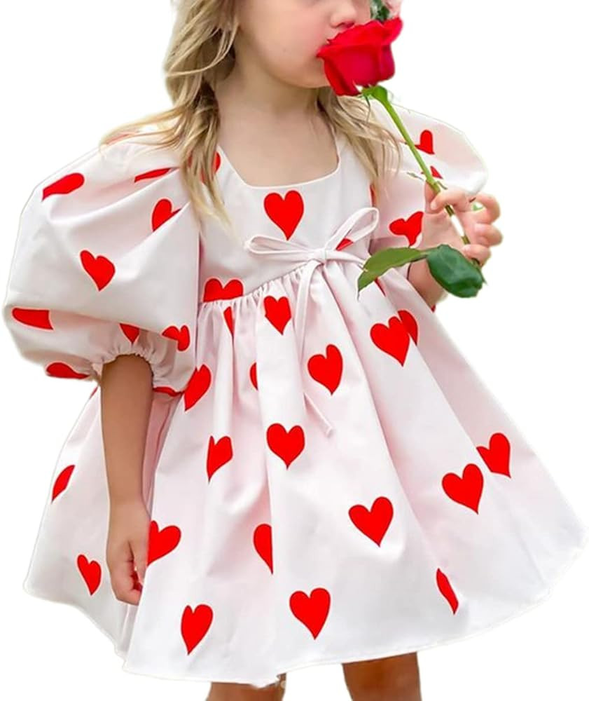 Christmas Toddler Girl Dress Clothes Bowknot Plaid Long Sleeve Princess Dresses Christmas Outfits | Amazon (US)