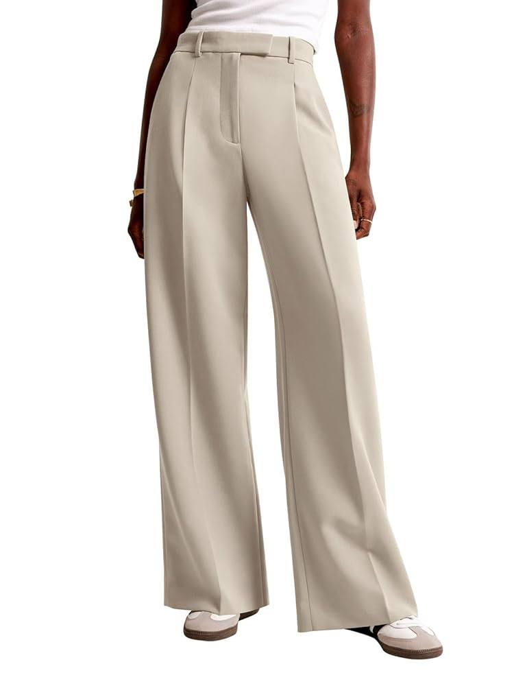 NIMIN Women Wide Leg Pants High Waisted Business Casual Work Trousers Dressy Pants with Pockets | Amazon (US)