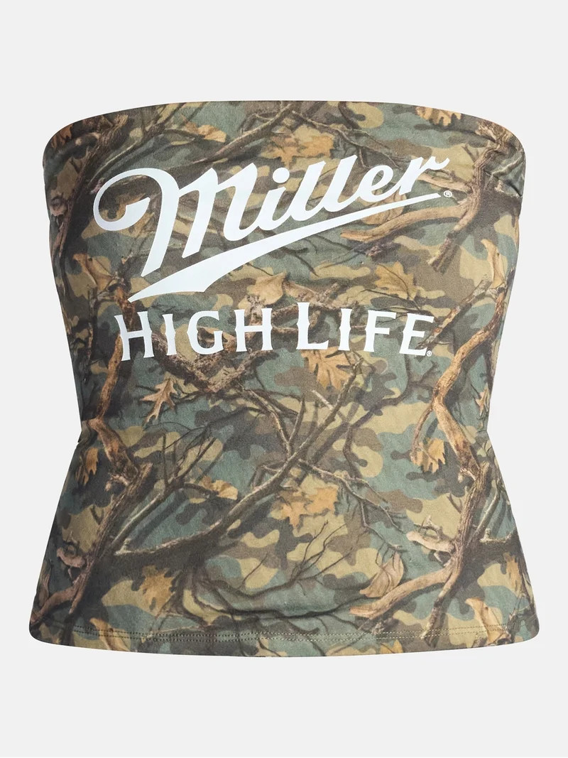 Miller High Life Women\u2019s Camo Life Graphic Tube Top, Sizes XXS-XXL | Walmart (US)