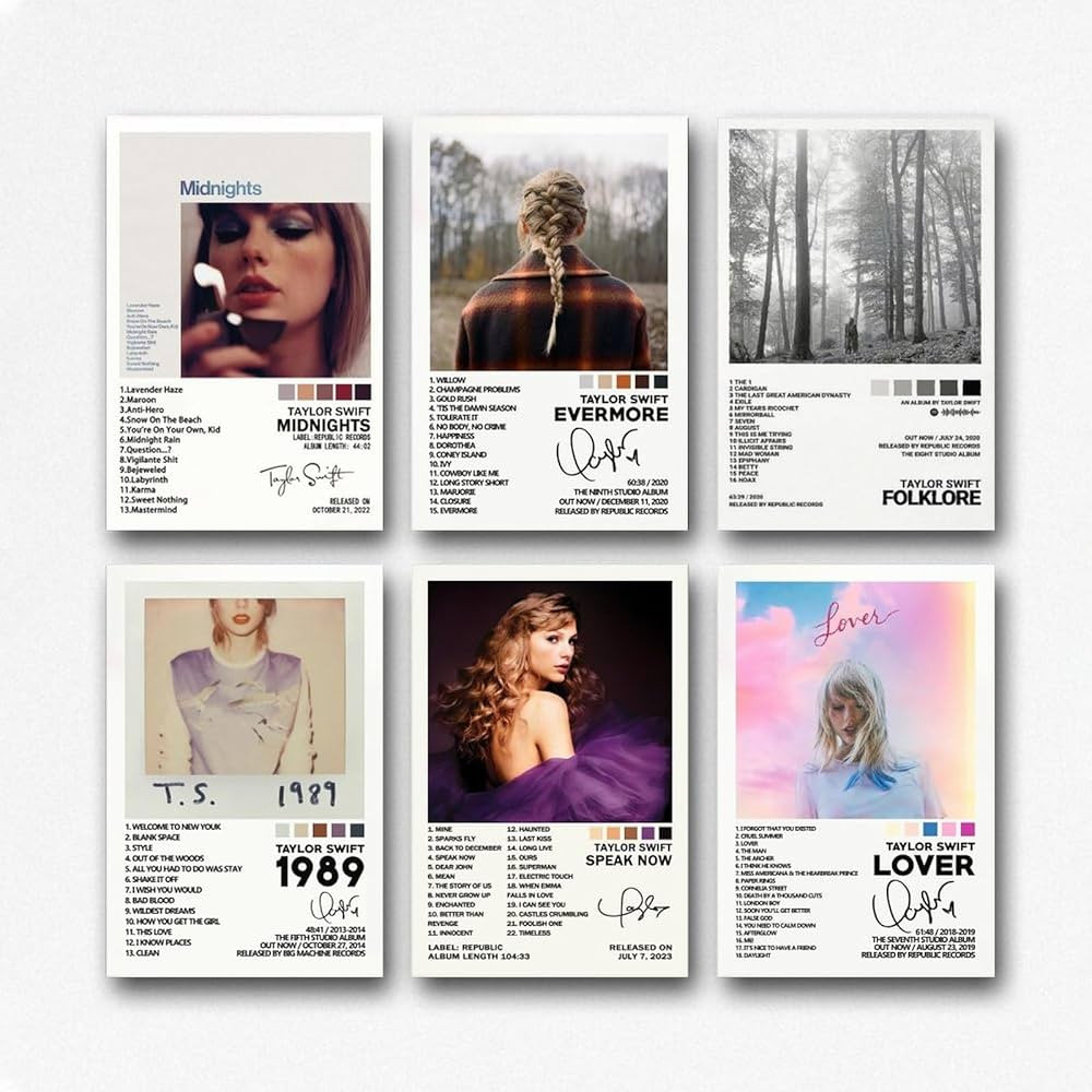 LVTFCO Popular Taylor Poster The Eras Tour For Walls Music Posters For Room Decor Aesthetic 6 Pcs... | Amazon (US)