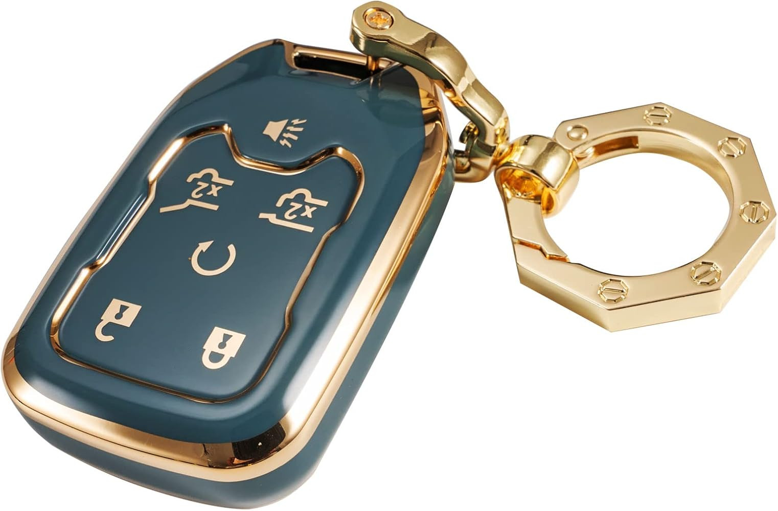 for GMC Key Fob Cover Car Key Case Shell with Fashion Keychain fit Acadia Terrain Yukon Chevrolet Ch | Amazon (US)