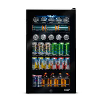 NewAir 18.8-in W 126-Can Capacity Black Freestanding Beverage Refrigerator with Glass Door | Lowe's
