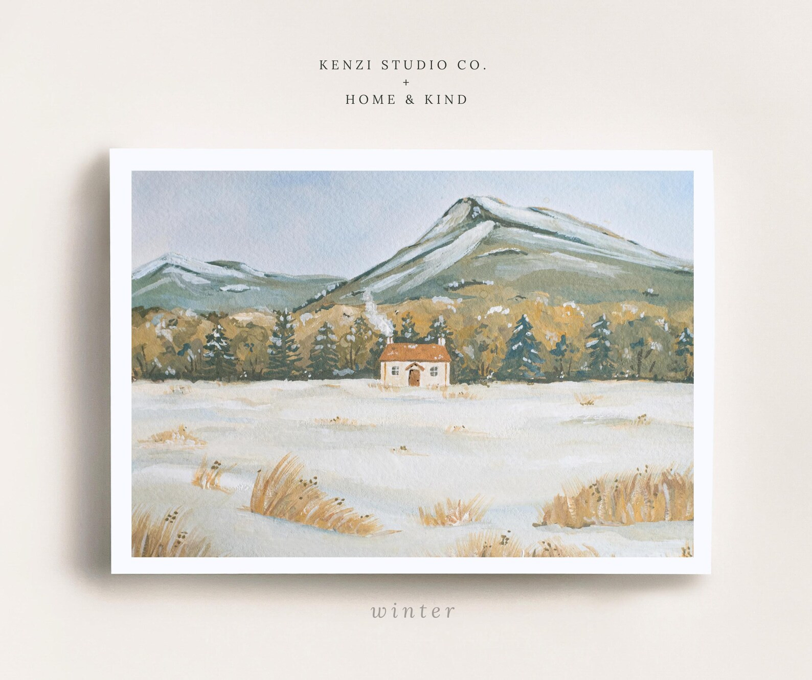 Four Seasons Print Set Home & Kind Collab Set of 4 Prints Art Print Gouache Painting Mountains La... | Etsy (US)