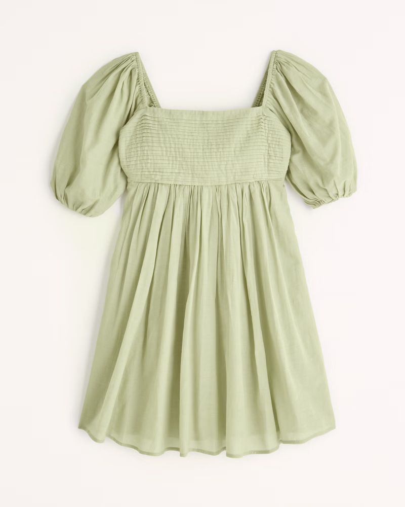 Ruched Puff Sleeve Mini Dress | Abercrombie & Fitch (US)