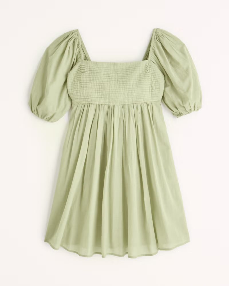 Emerson Ruched Puff Sleeve Mini Dress | Abercrombie & Fitch (US)