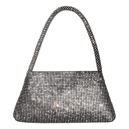 AOYUNHUI Rhinestone Bag - Chic Evening Bags, Bling Handle Bag for Girls & Women, Wedding - Black | Amazon (US)