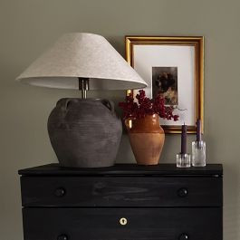 Vintage Clay Pot Table Lamp With Handles | Antique Farm House
