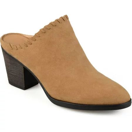 Brinley Co. Womens Slide-on Whipstitch Faux Suede High Heel Mules | Walmart (US)