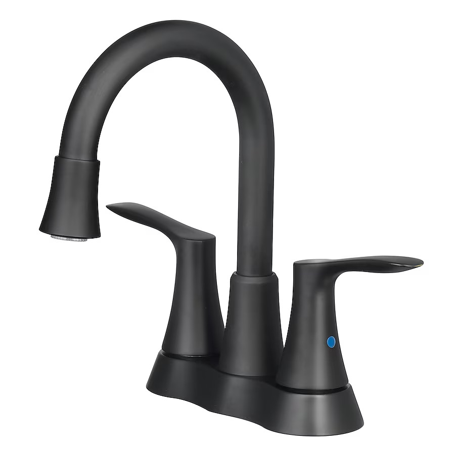allen + roth Brookes Matte black 4-in centerset 2-handle WaterSense High-arc Residential Handle B... | Lowe's