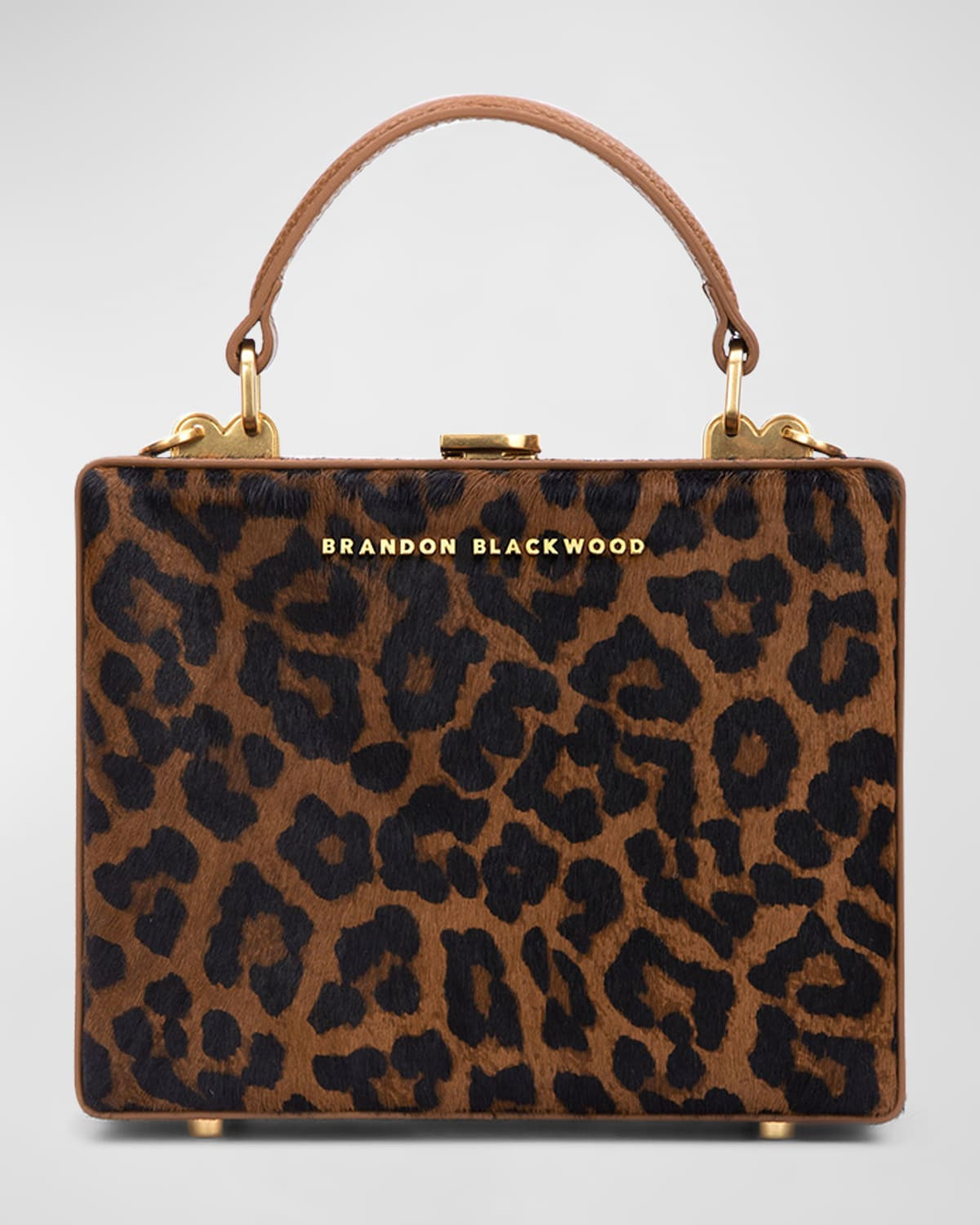 Kendrick Trunk Leopard Top-Handle Bag | Neiman Marcus