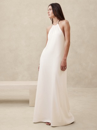 Crepe Halter Gown | Banana Republic (US)