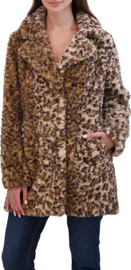Leopard Print Crushed Faux Fur Jacket | Nordstrom Rack
