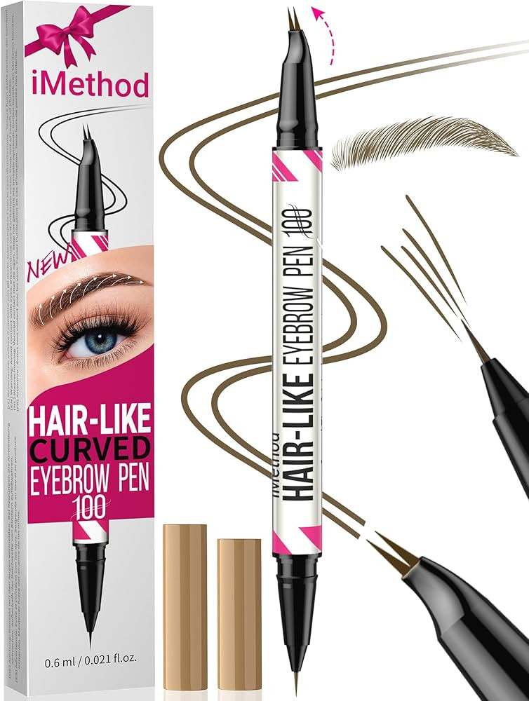 iMethod Curved Eyebrow Pen - Eyebrow Pencil, Brow Pencil 2-in-1 Dual-Ended Microblading Eyebrow P... | Amazon (US)