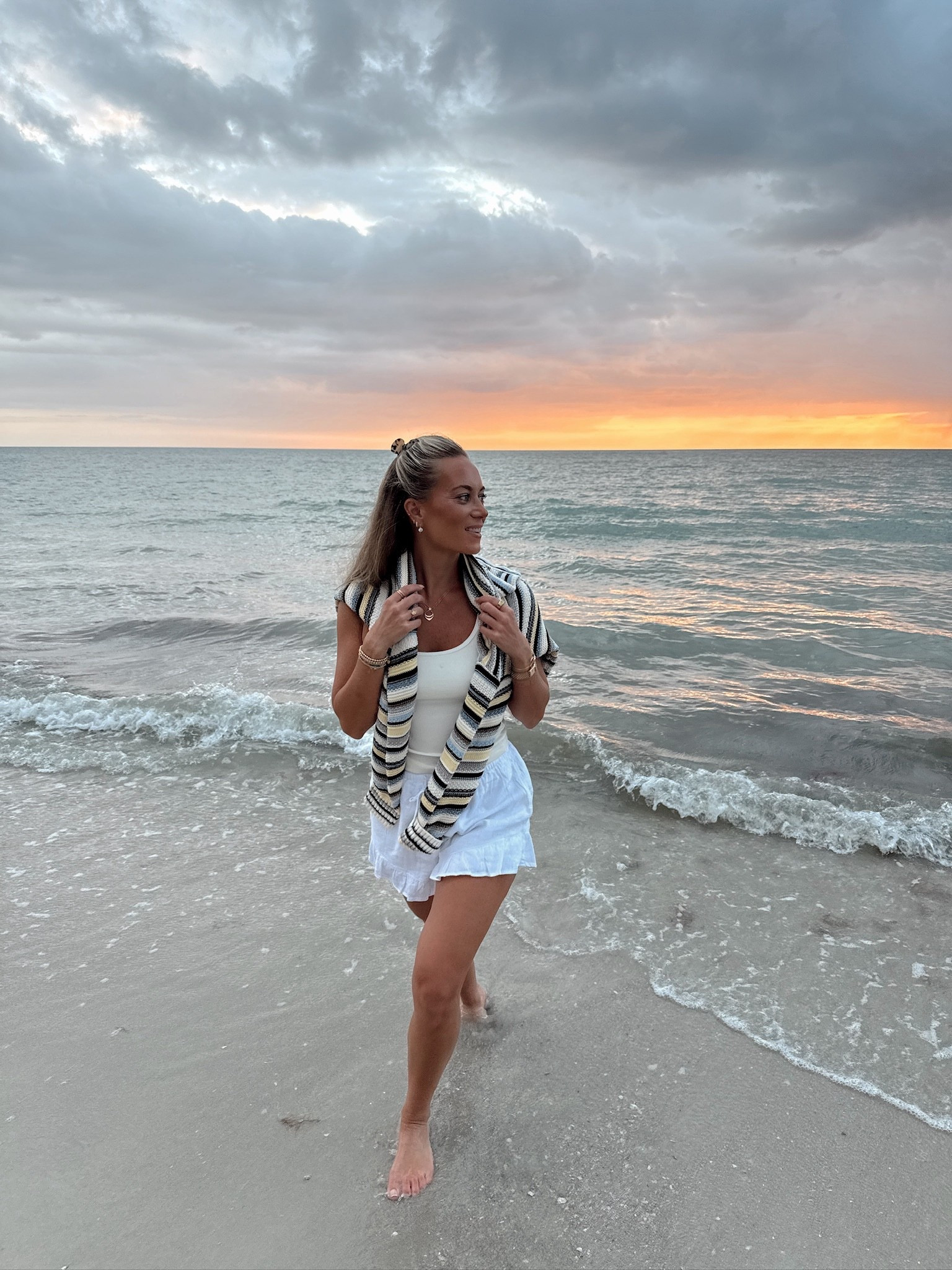 Amazon scoop neck padded tank with @abercrombie pull on ruffle linen shorts and a cotton henley sweater layered over. Lightweight, breathable and perfect for spring into summer.

Small in everything.

spring outfit, summer outfit, beach outfit, vacation outfit, capsule wardrobe, spring break outfit ideas

#LTKootd #LTKSeasonal #LTKTravel