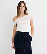 Mesh Ponte Off The Shoulder Top | LOFT