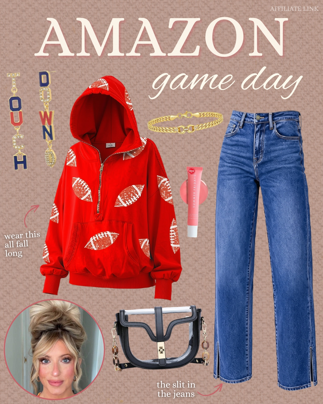 Game day fashion is a must! I've got the perfect look with this oversized sequin football hoodie and these straight leg jeans. Stay comfy and stylish all season long!

#GameDayFashion #AmazonFinds #ChicAndComfortable 

 #LTKootd #LTKmomlife #LTKselfcare