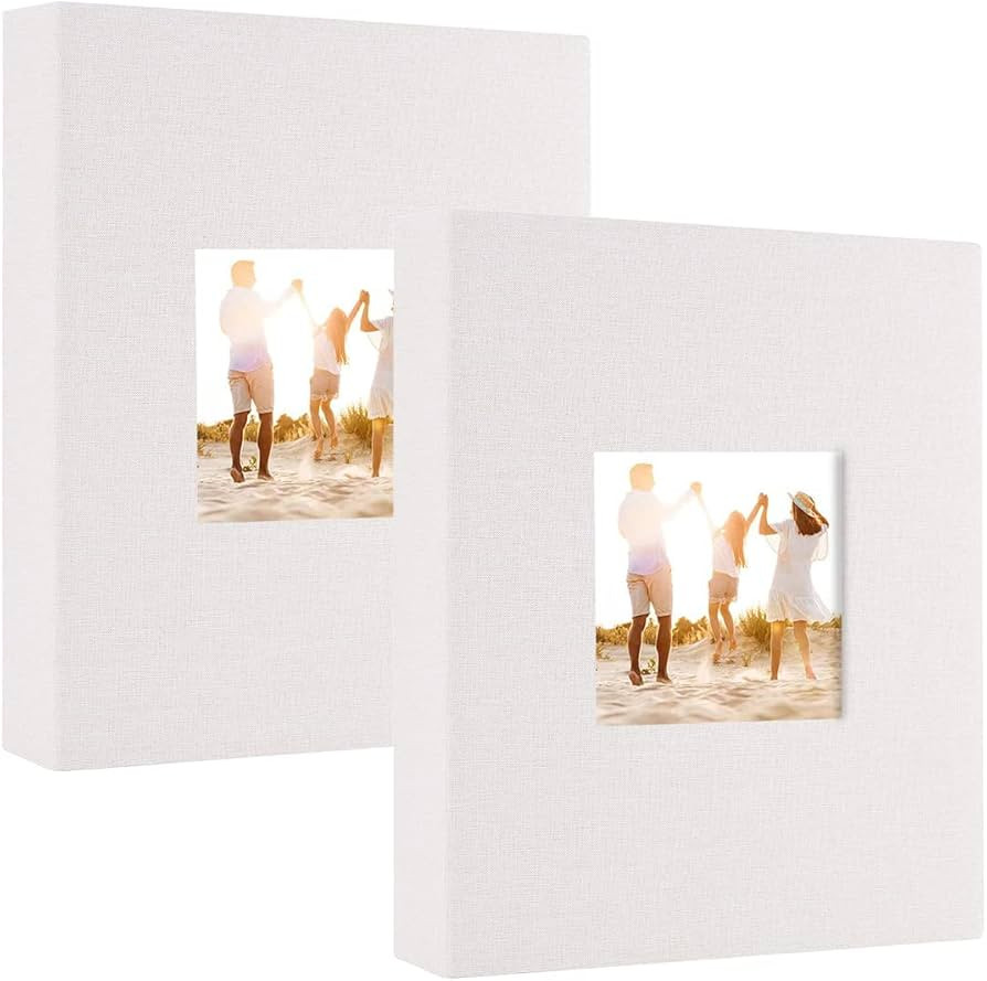 Artmag Mini Photo Album 4x6 50 Pockets 2 Pack, Linen Cover with Front Window Album Hold 100 Verti... | Amazon (US)