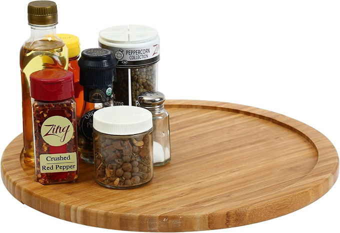 Click for more info about YBM HOME Bamboo Lazy Susan Single Turntable (1, 14")