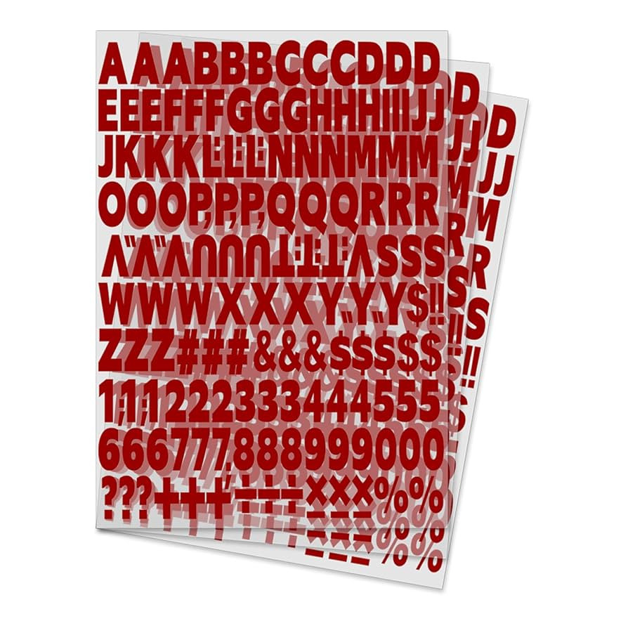 504 Piece 1 Inch Iron On Heat Transfer Letters and Numbers Alphabets Numbers Fabric Vinyl Letter ... | Amazon (US)