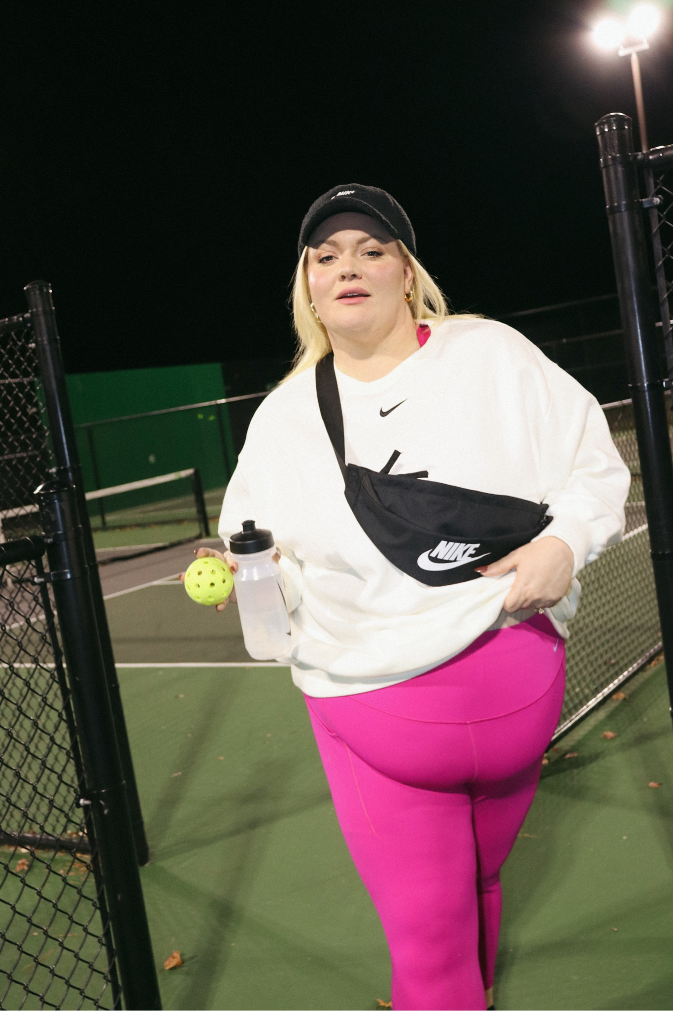 AD So stoked to be a part of the Nike Wellness Collective! Totally wearing this to the gym, the pickle ball court or to run errands 💅 Nike goes up to a 4X in certain styles. Also hot tip- I struggle to find hats that fit me and the L Sherpa hat was actually big! I’m obsessed with it. Also wearing my new air max’s and they’re so comfortable. Wore them all day on the first wear with no issue. The Fanny pack is definitely plus-size friendly to— I can wear it like this or around my waist’ 

#LTKplussize #LTKCyberWeek #LTKfitness