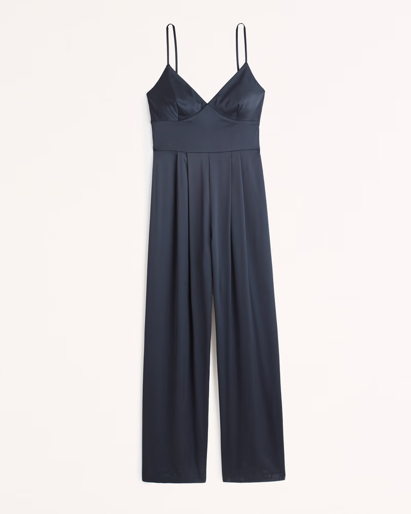 Plunge Satin Jumpsuit | Abercrombie & Fitch (US)