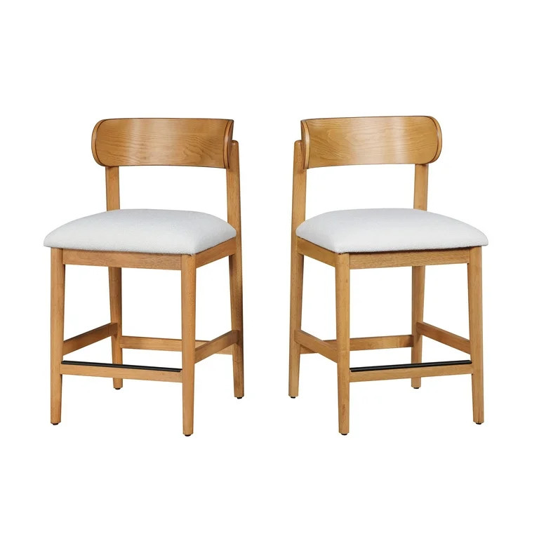 Beautiful Drew Counter-Height Stools by Drew Barrymore, Warm Honey Finish, 2 Pack | Walmart (US)