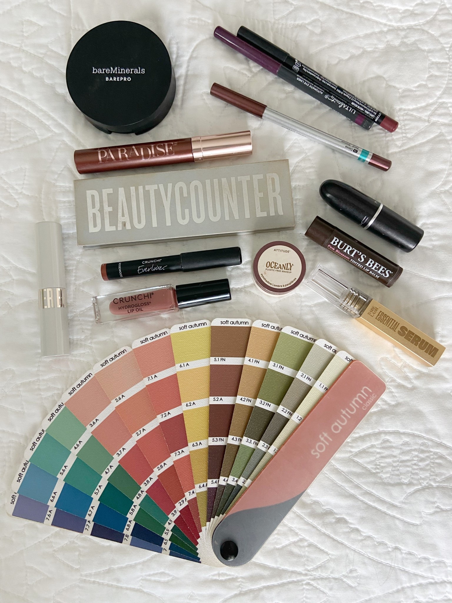 #softautumn makeup I’m wearing lately
BareMinerals BarePro powdee foundation: “Light 25 Warm”
Lash Paradise Mascara: “Brown Latte”
Voluminous Original Mascara: “Deep Burgundy”
Sephora brown eyeliner: Shimmer Cocoa
Ulta purple eyeliner: Metallic Raisinn

#LTKStyleTip #LTKBeauty #LTKOver40