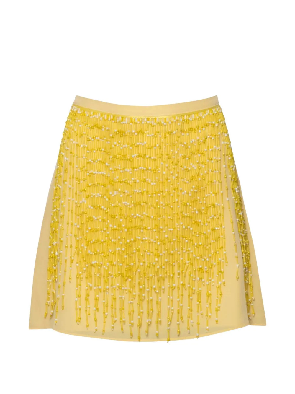 Baobab Carlota beaded fringe-detail skirt - Yellow | Farfetch Global