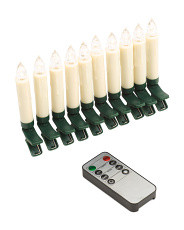 Set Of 10 Led Tree Clip Candles With Remote Control | Pillows & Decor | Marshalls | Marshalls