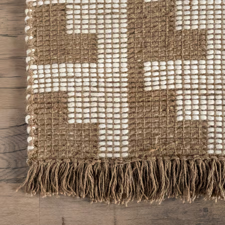 Natural Sheena Geometric Jute Area Rug | Rugs USA