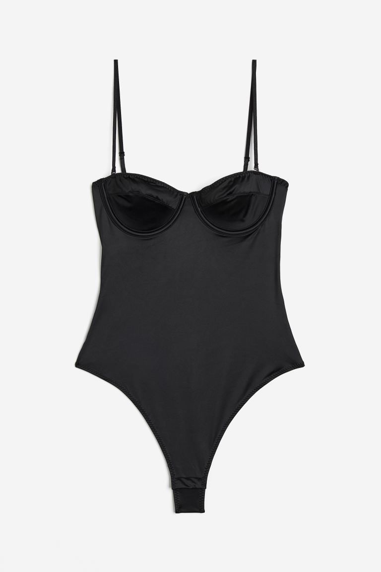 Satin Balconette Thong Bodysuit | H&M (US + CA)