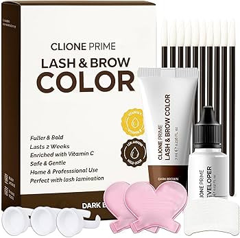 Korean Lash & Brow Color Kit – Temporary Eyelash & Eyebrow Color, Dark Brown, Naturally Fades W... | Amazon (US)