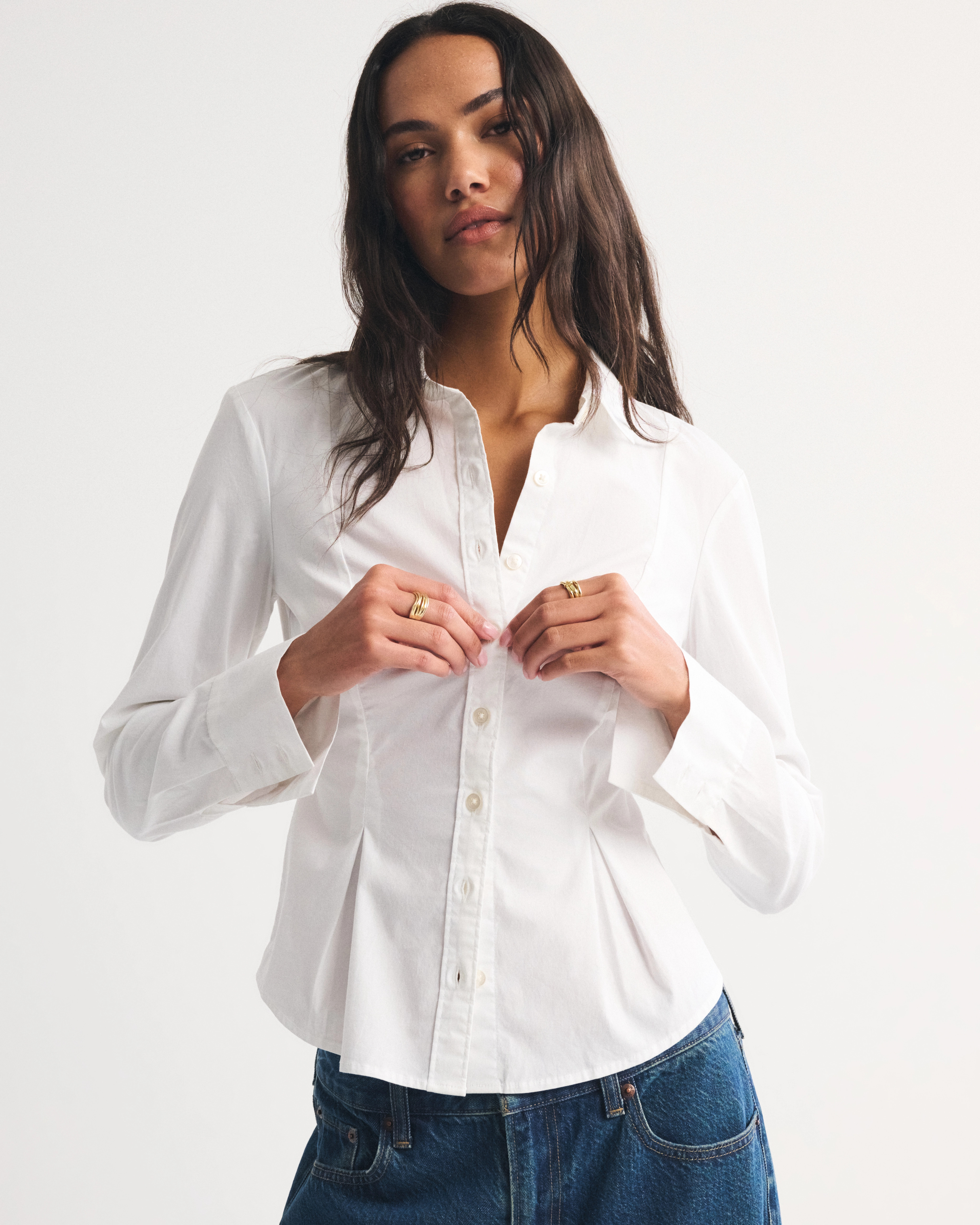 Cinched Poplin Shirt | Abercrombie & Fitch (US)