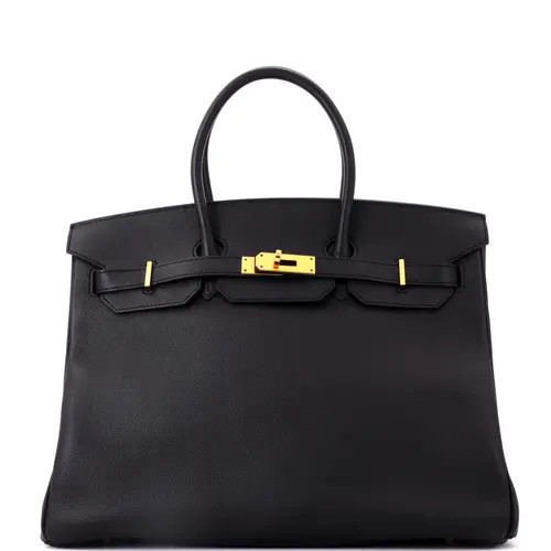 Pre-Owned Hermes Birkin Handbag Black Epsom with Gold Hardware 35 at Nordstrom, Size Medium | Nordstrom
